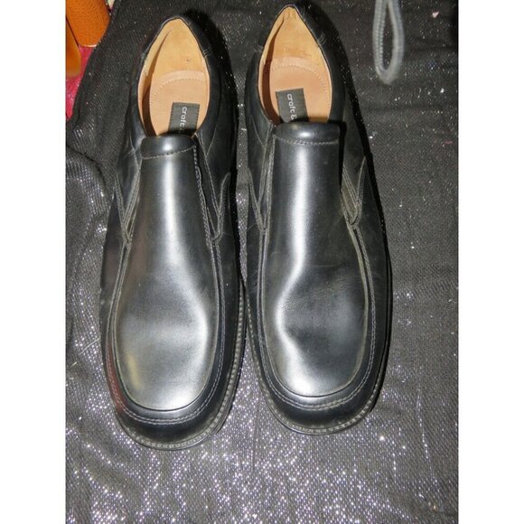 Croft & Barrow Men's Black Leather Loafers Slip On Dress Career Shoes size 13 - Picture 2 of 8